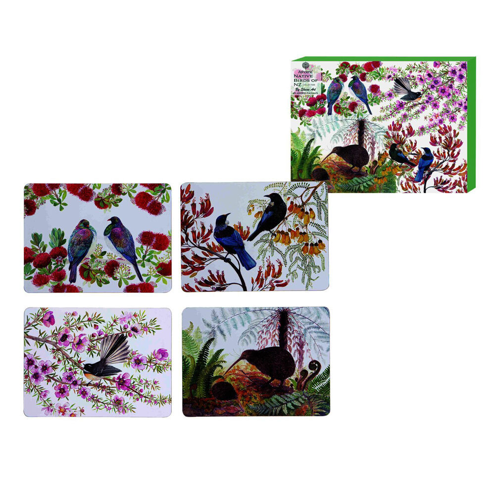 2x 4pc Ashdene Native Birds of NZ Kitchen Dining Table Placemat 29x21.5cm