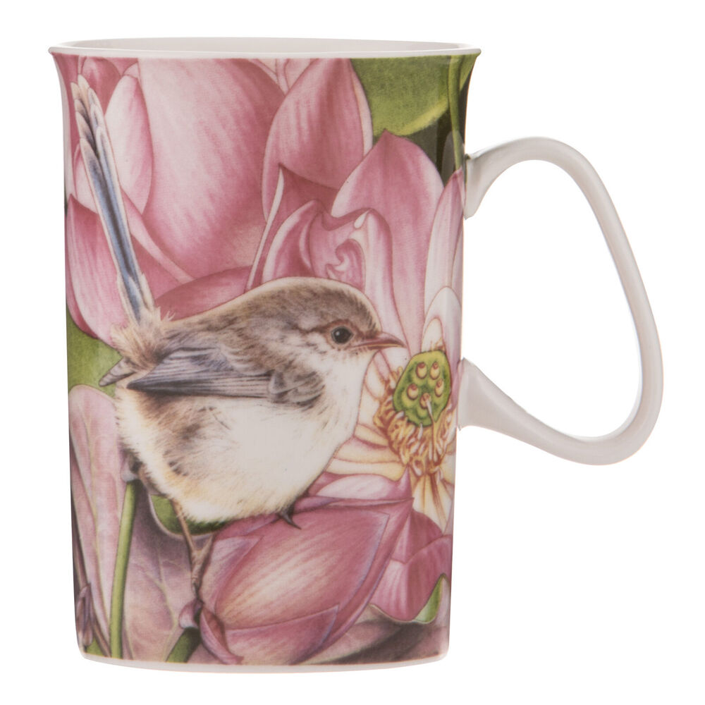 6PK Ashdene Pretty Little Wren Lotus New Bone China Drinking Mug 320ml
