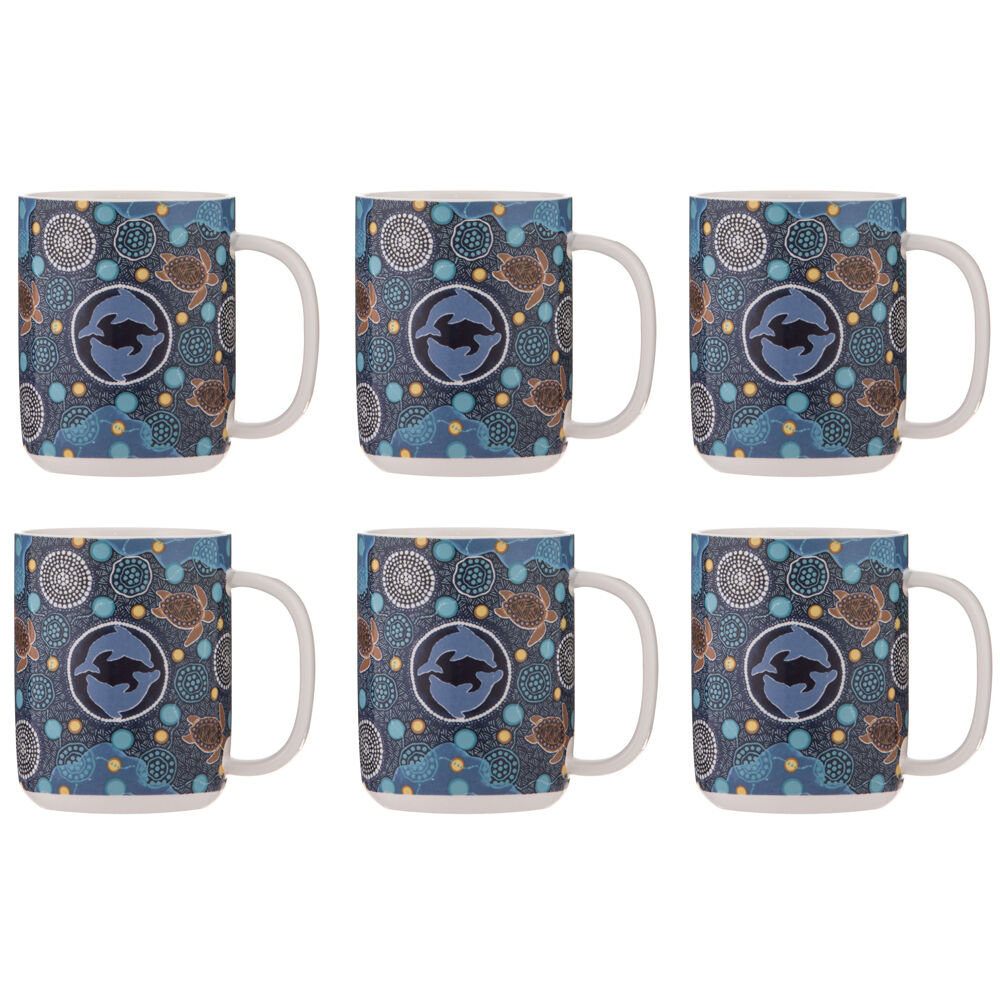 6PK Ashdene Spirit Land Harmony In The Waters New Bone China Drinking Mug 400ml