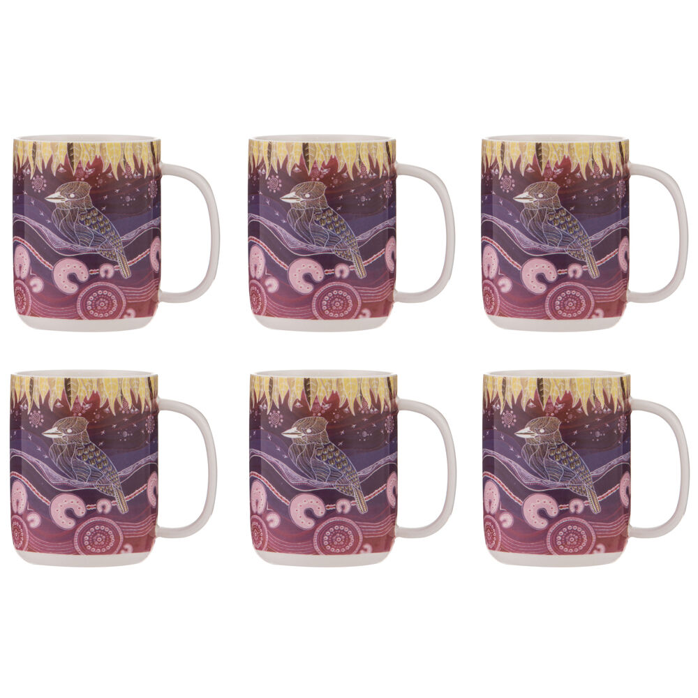 6PK Ashdene Spirit Land Kookaburra Home Kitchen New Bone China Drinking Mug 400ml