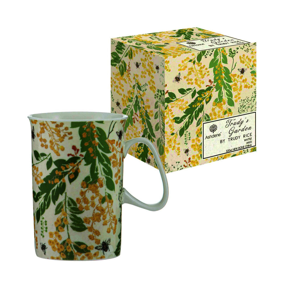 12PK Ashdene Trudy's Garden Wattle Home Kitchen New Bone China Drinking Mug 320ml