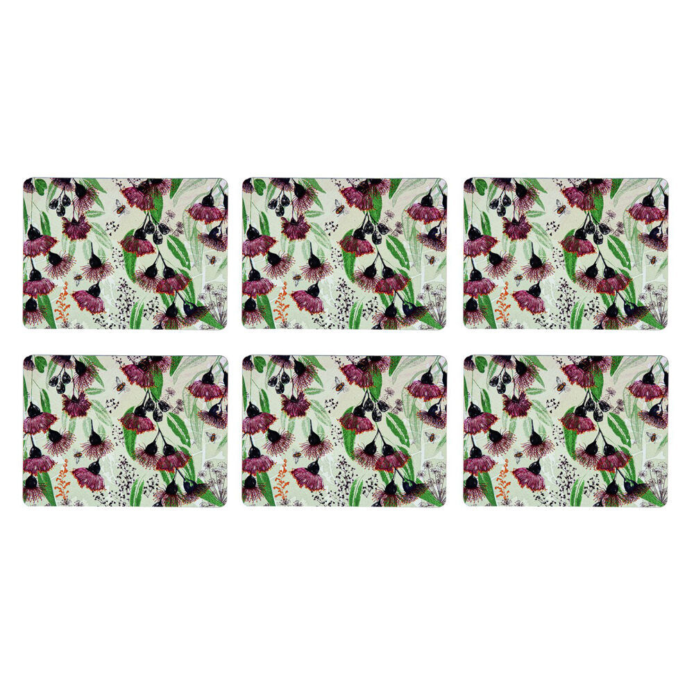 2x 6pc Ashdene Trudy's Garden Silver Princess Dining Table Placemat 29x21.5cm