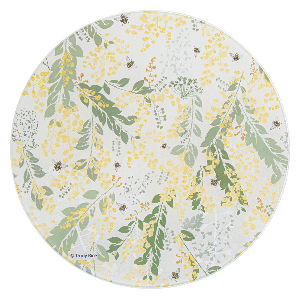2PK Ashdene Trudy's Garden Wattle Round Kitchen Table Mat Surface Protector 30x30cm