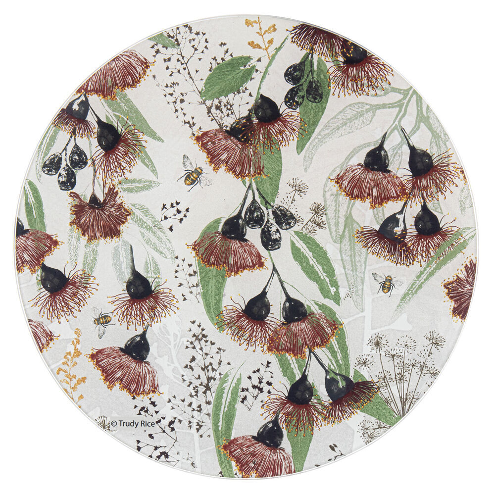 2PK Ashdene Trudy's Garden Prins Round Kitchen Mat Surface Protector 30x30cm Silver