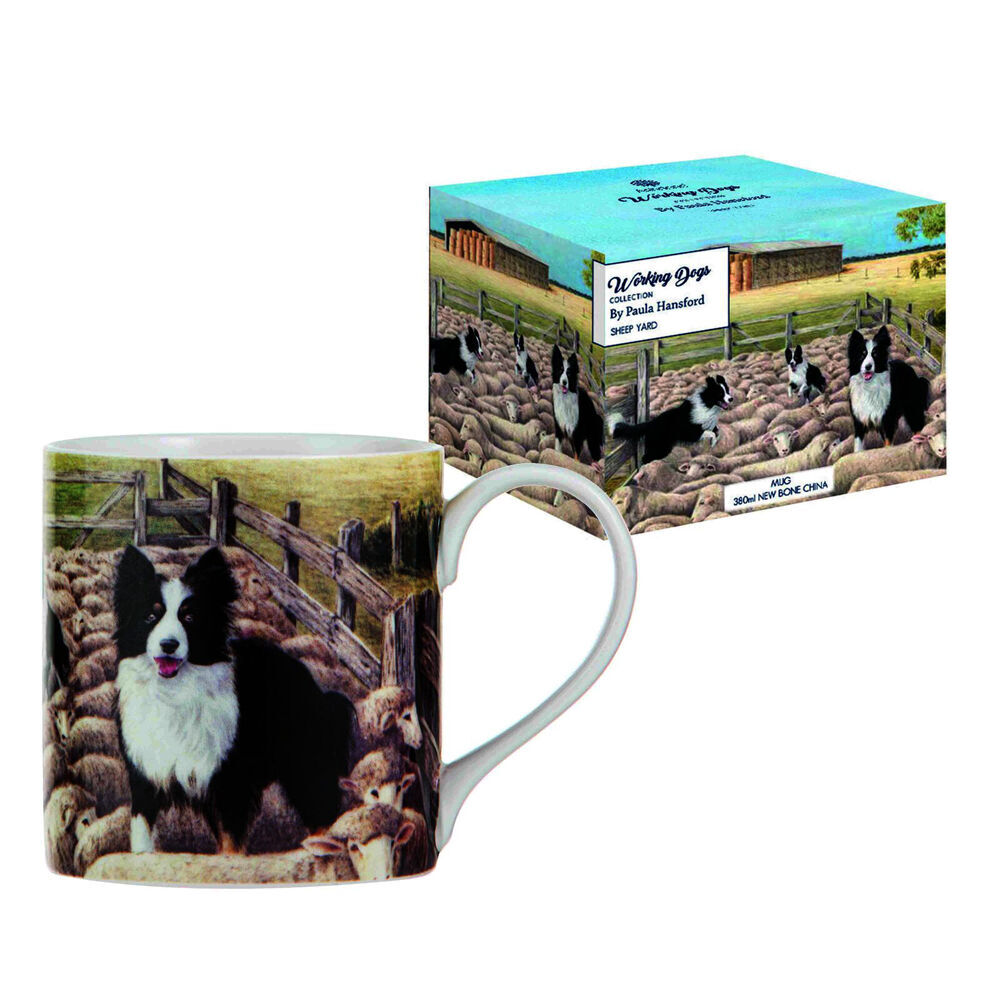 12PK Ashdene Working Dogs Sheep Yard New Bone China Coffee Tea Drinking Mug 380ml
