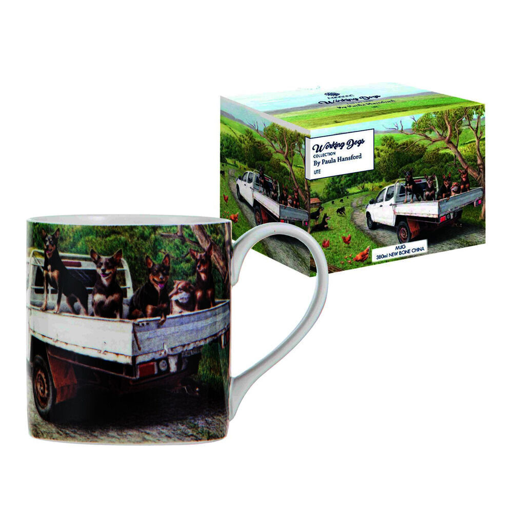 12PK Ashdene Working Dogs Ute New Bone China Coffee Tea Drinking Mug 380ml