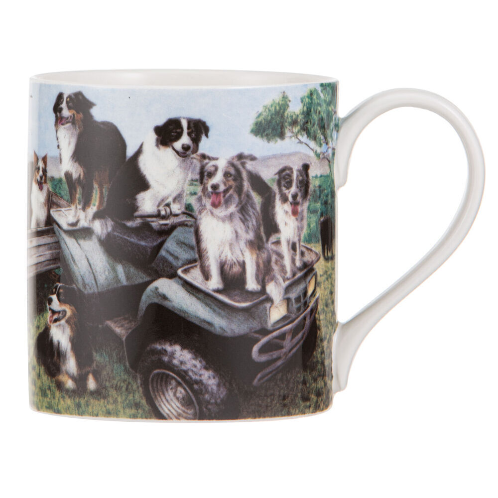 6PK Ashdene Working Dogs Quad Bike New Bone China Coffee Tea Drinking Mug 380ml