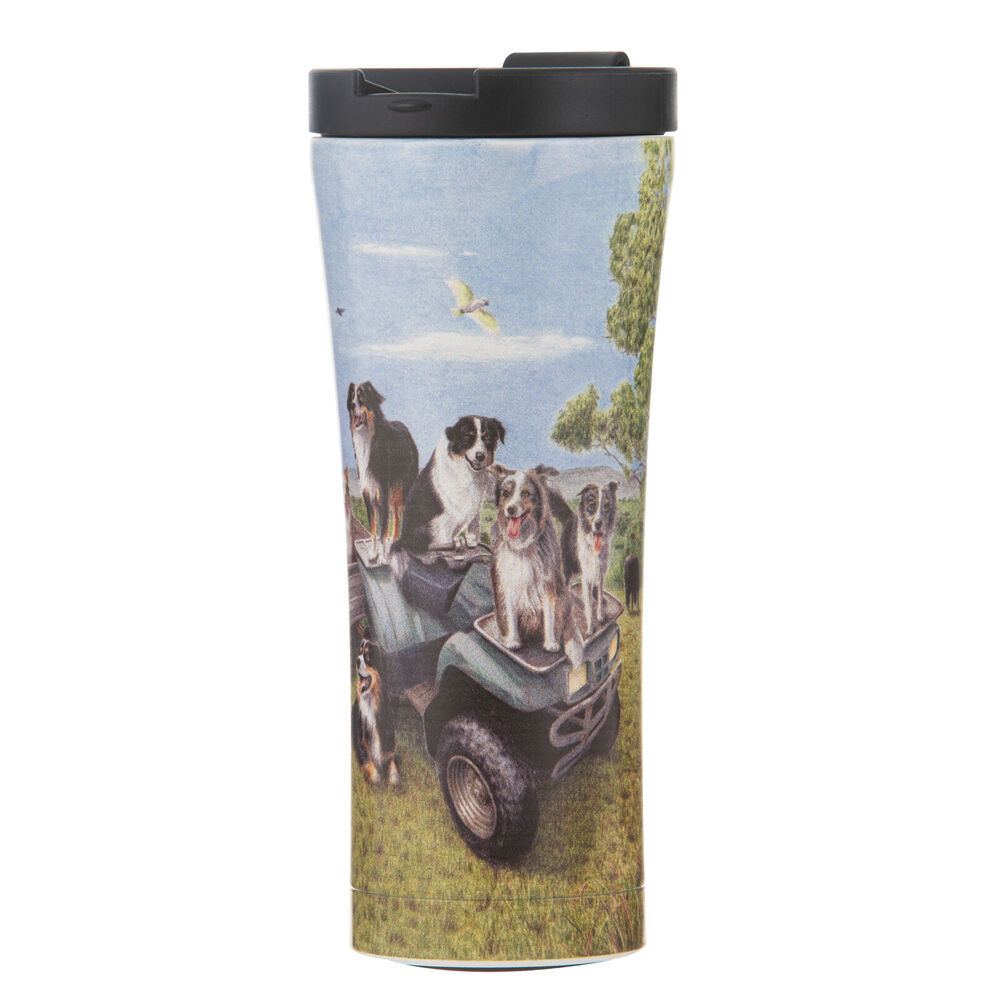 2PK Ashdene Working Dogs Quad Bike Stainless Steel Drink Travel Mug Tumbler 500ml