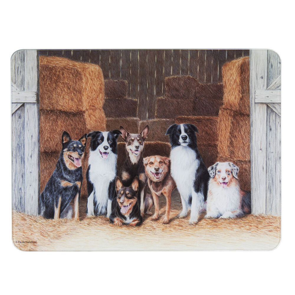 2PK Ashdene Working Dogs Hay Shed Kitchen Table Mat Surface Protector 30x40cm