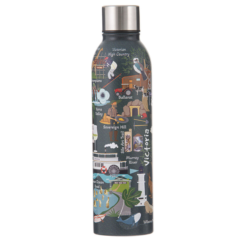 2PK Ashdene Land Down Under Vic Stainless Steel Water Bottle Flask 500ml