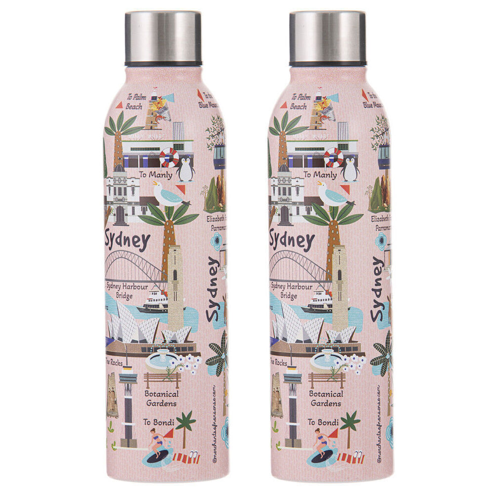 2PK Ashdene Land Down Under Sydney Stainless Steel Water Bottle Flask 500ml