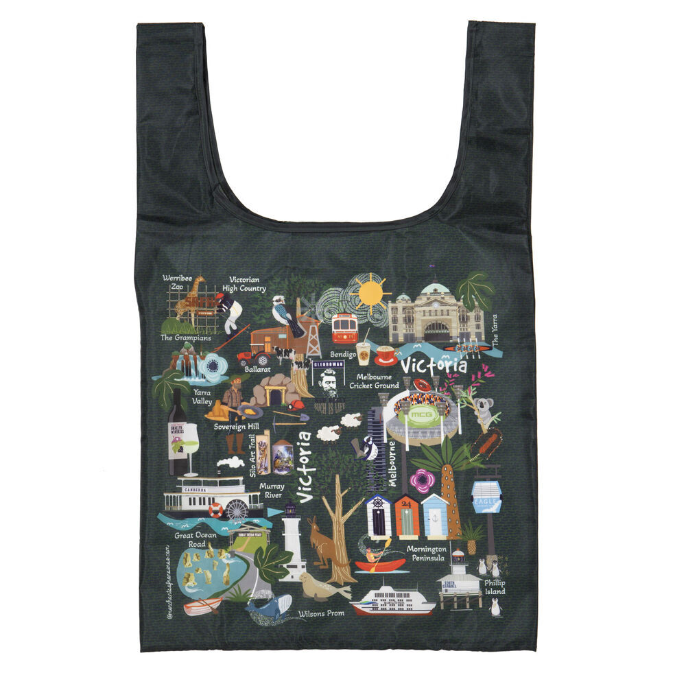 2PK Ashdene Land Down Under Vic Reusable Grocery Shopping Bag 36x64cm