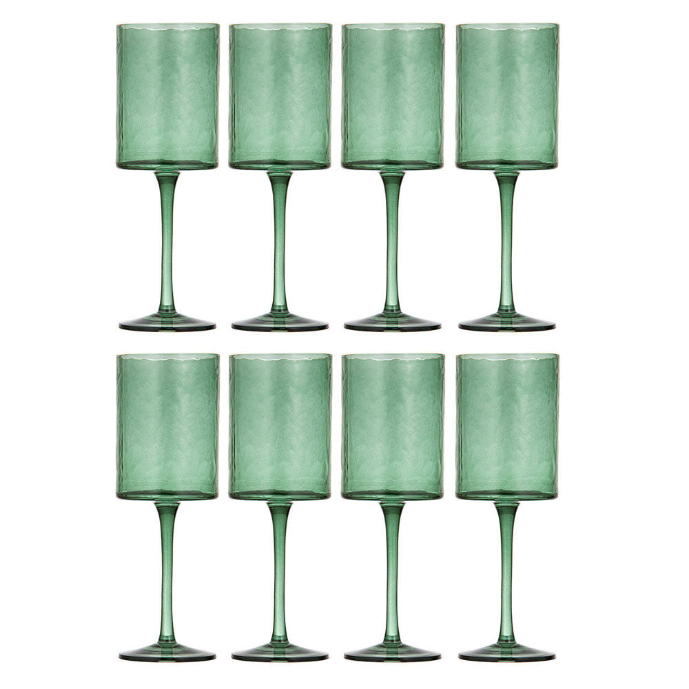2x 4pc Ladelle Flynn Glass Tumbler Cup Drinkware 22cm - Green