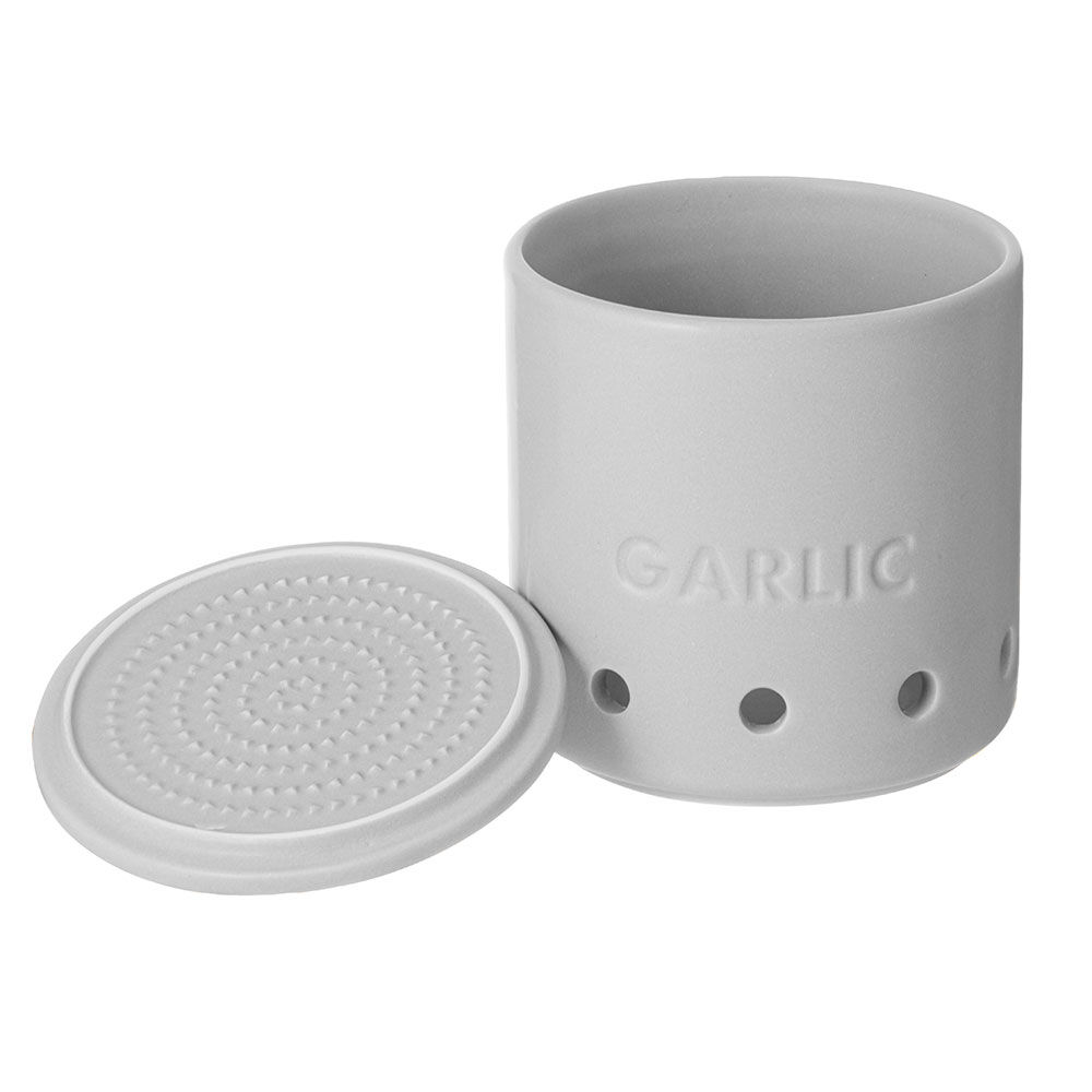 Ladelle Essentials Garlic Vault Storage Canister 10x10cm - White