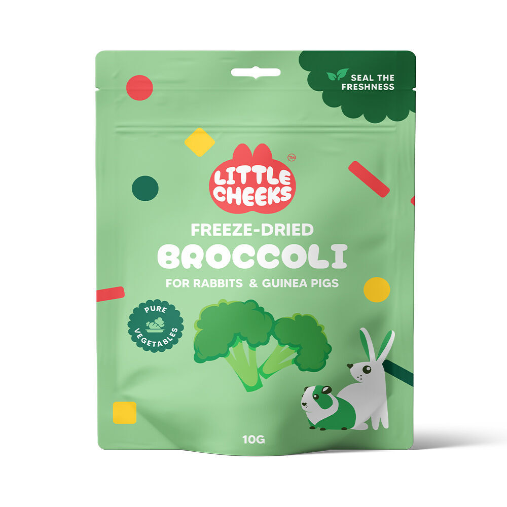 3PK Little Cheeks Sealed Freeze Dried Broccoli Rabbit/Guinea Pig Food Treats 10g