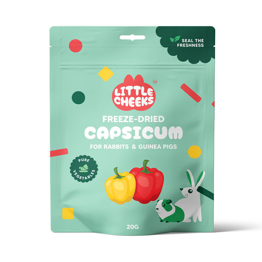 6PK Little Cheeks Sealed Freeze Dried Capsicum Rabbit/Guinea Pig Food Treats 20g