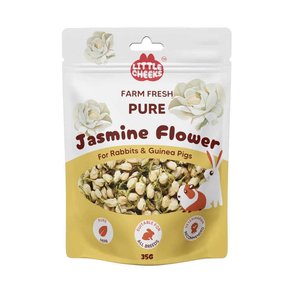 8PK Little Cheeks Farm Fresh Pure Jasmine Flower Rabbit/Guinea Pig Food Treats 25g