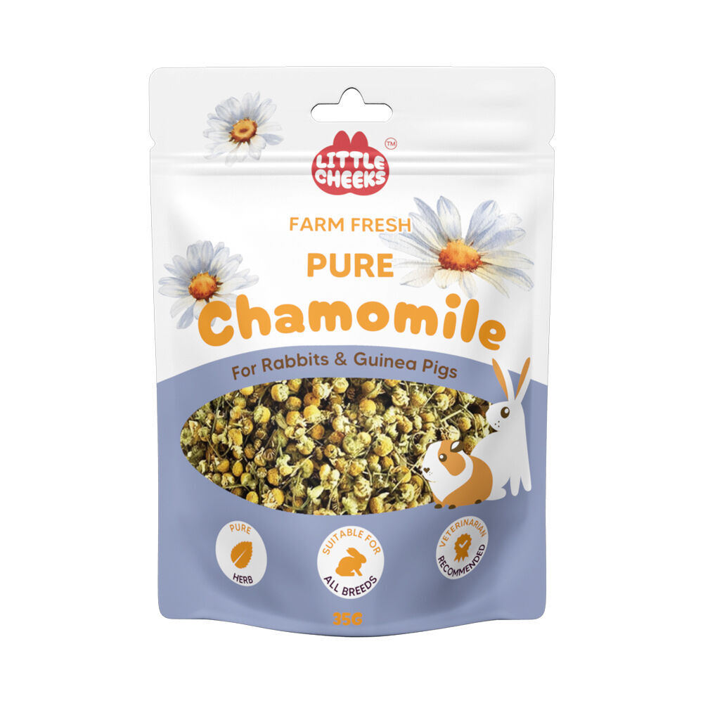 6PK Little Cheeks Farm Fresh Pure Chamomile Pet Rabbit/Guinea Pig Food Treats 35g