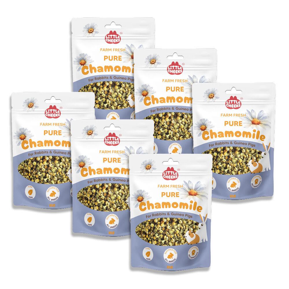 6PK Little Cheeks Farm Fresh Pure Chamomile Pet Rabbit/Guinea Pig Food Treats 35g