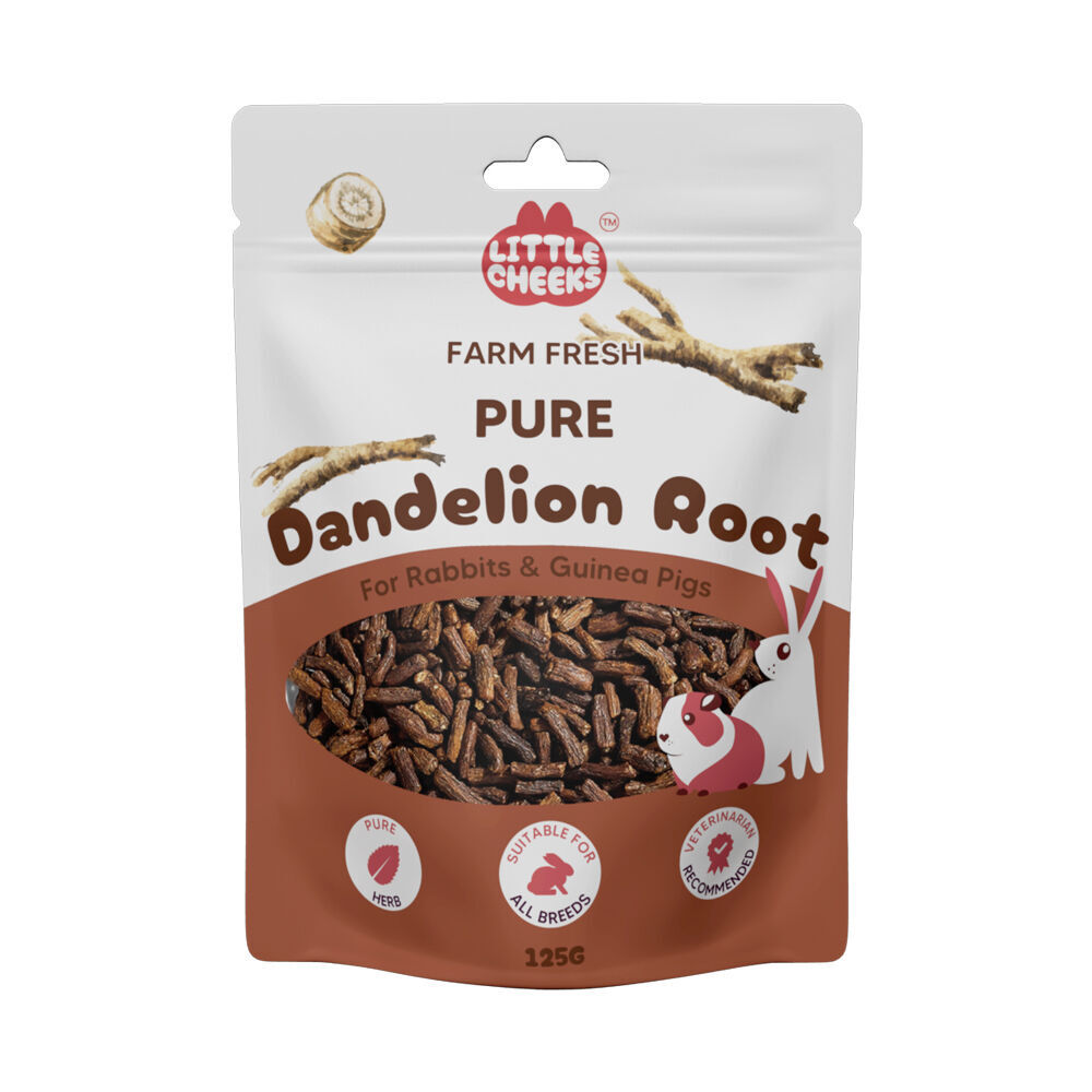 3PK Little Cheeks Farm Fresh Pure Dandelion Root Rabbit/Guinea Pig Food Treats 125g