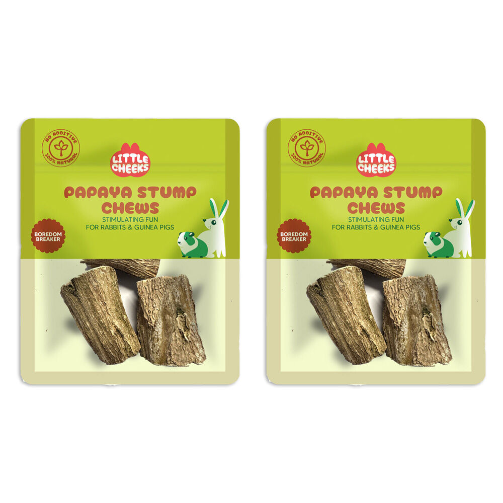 2PK Little Cheeks Papaya Stump Natural Edible Chew Toy for Pet Rabbit/Guinea Pig