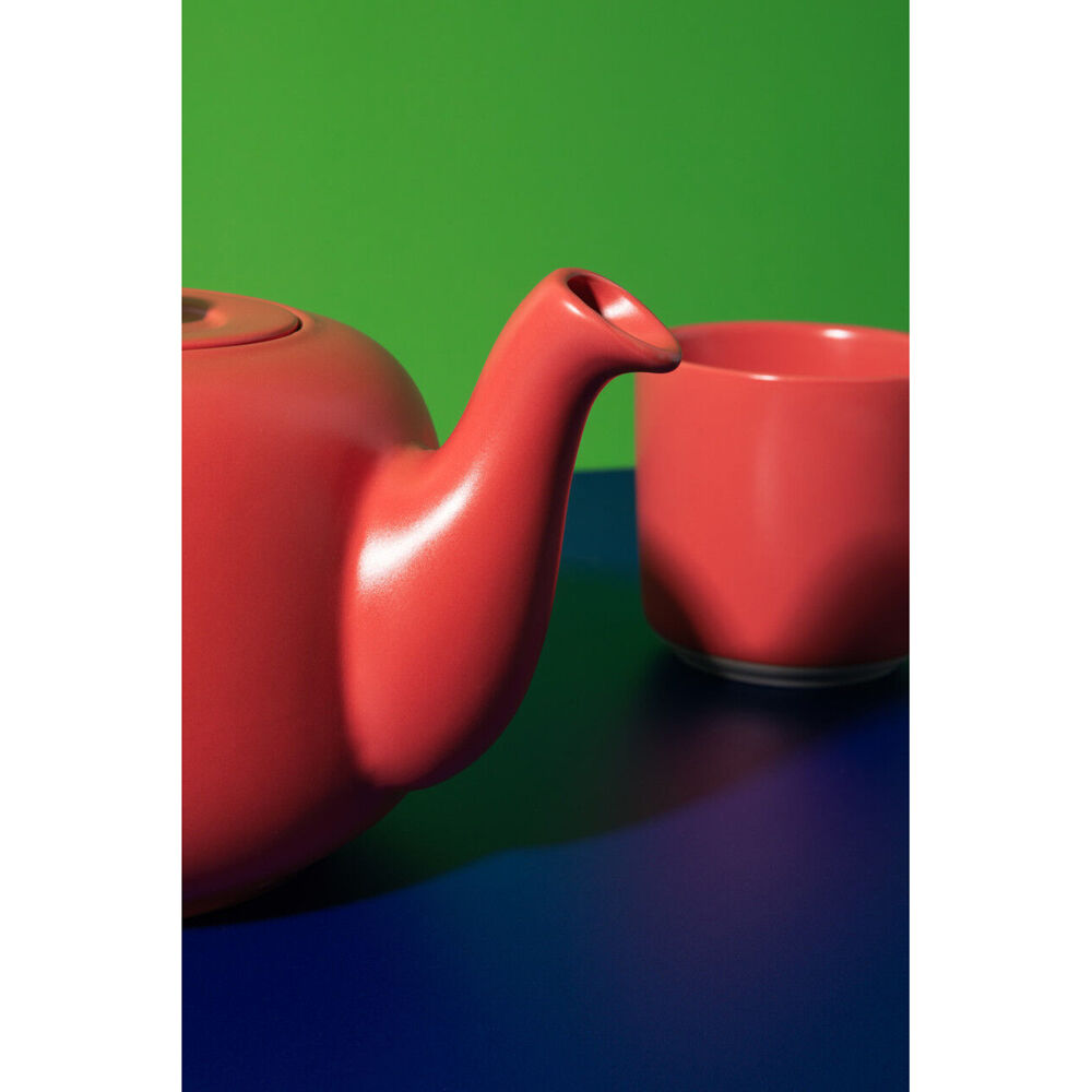 La Cafetiere Stoneware Classic Teapot Kettle 600ml - Red