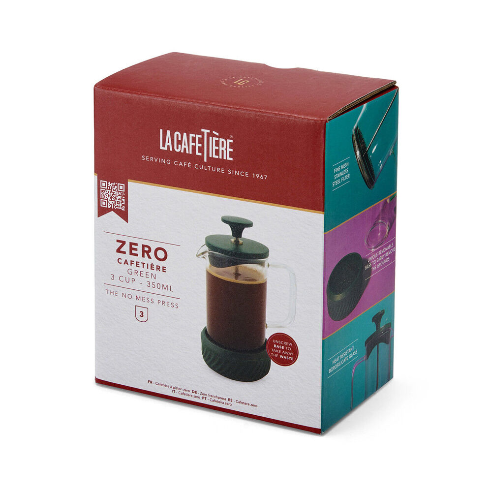 3pc La Cafetiere Zero 3-Cup No Mess French Press - Green