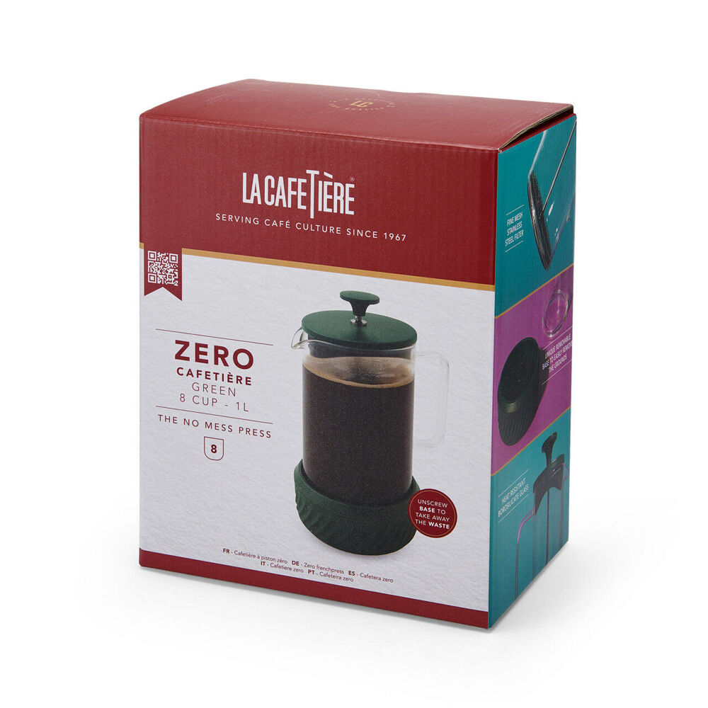 3pc La Cafetiere Zero 8-Cup No Mess French Press - Green