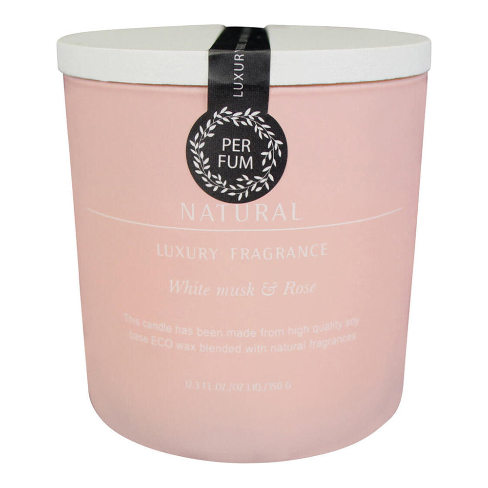 LVD Glass/Wax 10.5cm Scented Tealight Candle Luxury White Musk & Rose