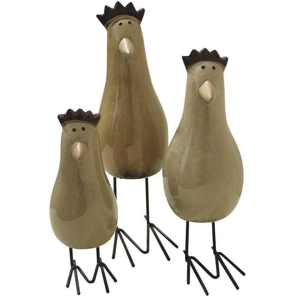 LVD Standing Chooks 3pc Decorative Sculpture Home/Lounge Decor