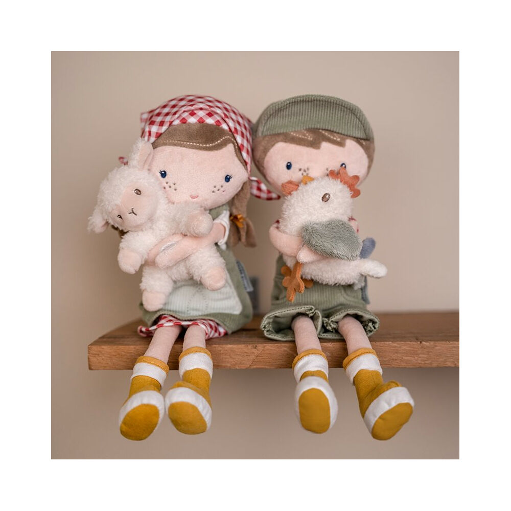 Little Dutch Childrens Cuddle Doll Farmer Rosa With Sheep 35cm