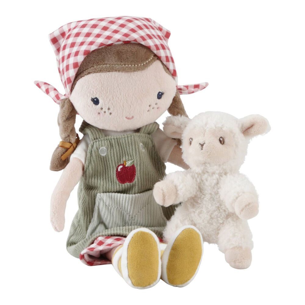 Little Dutch Childrens Cuddle Doll Farmer Rosa With Sheep 35cm
