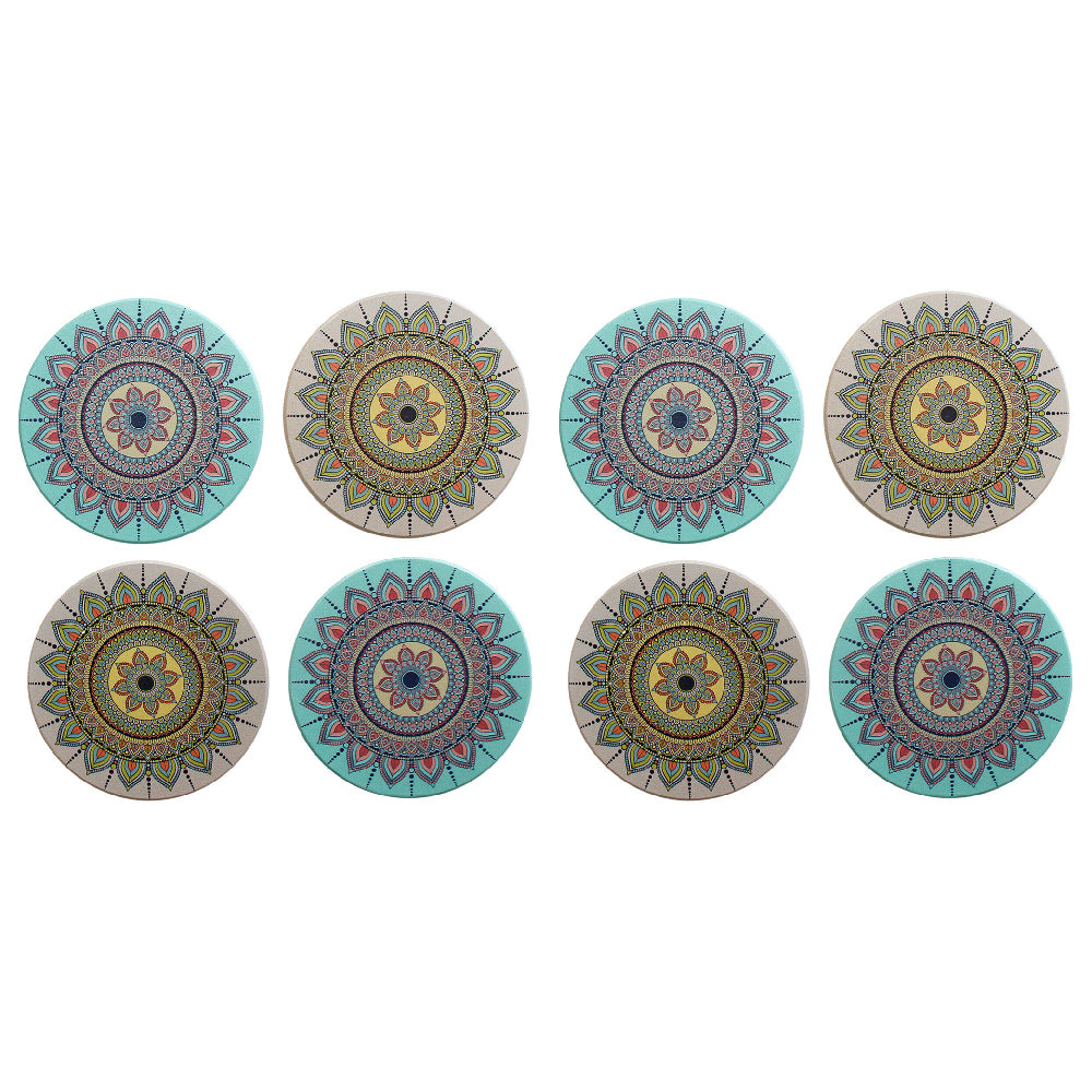 2x 4pc LVD Ceramic Coasters Pastel Mandala Home/Kitchen Decor 9cm Round