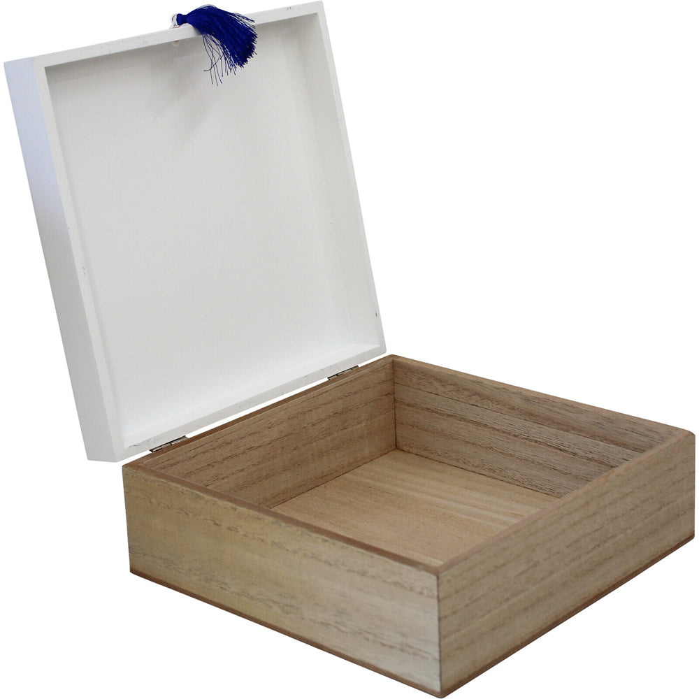 LVD MDF 20cm Jewellery Box Accessory Organiser Square - Blue