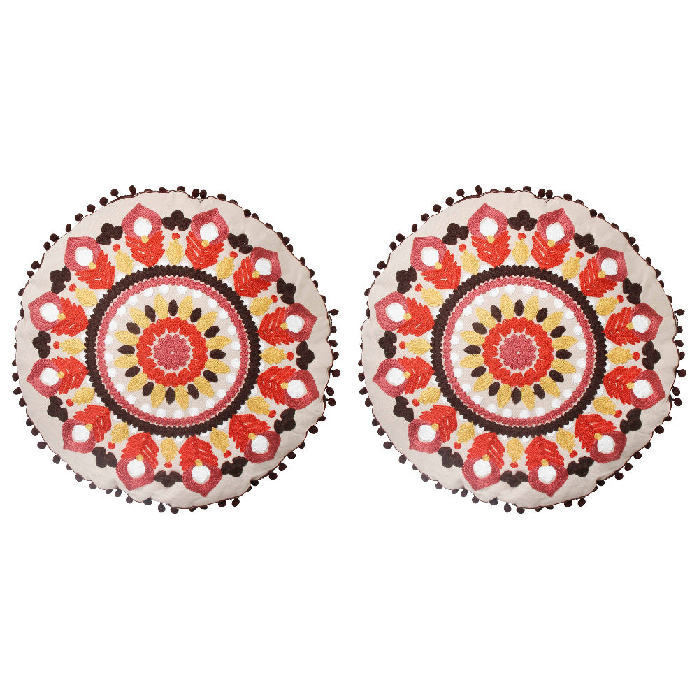 2PK LVD Cushion Pillow Fields Home/Lounge Decor 45cm Round