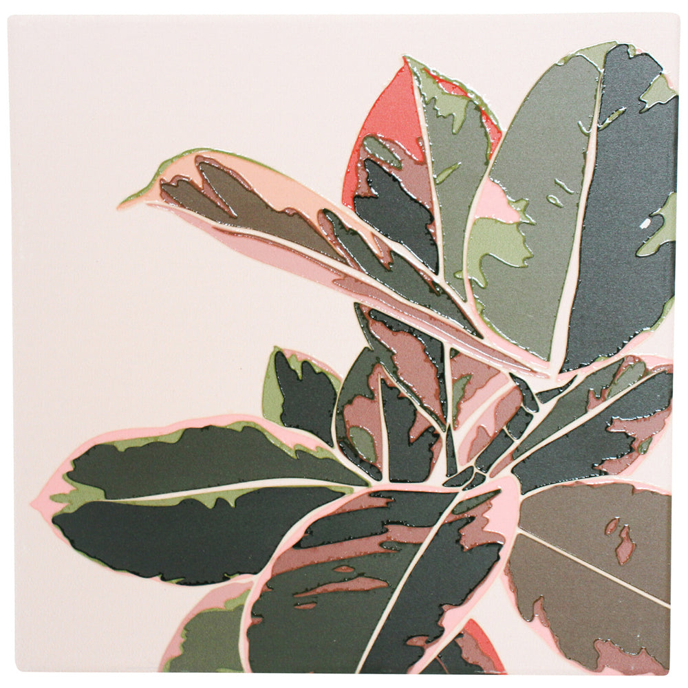 6PK LVD Ceramic/Cork Trivet Home/Kitchen Decor 20cm - Boho Leaves 2
