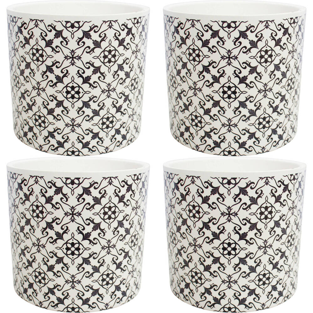 4PK LVD Ceramic Planter Abaca Home/Garden Decor 13x13cm Round