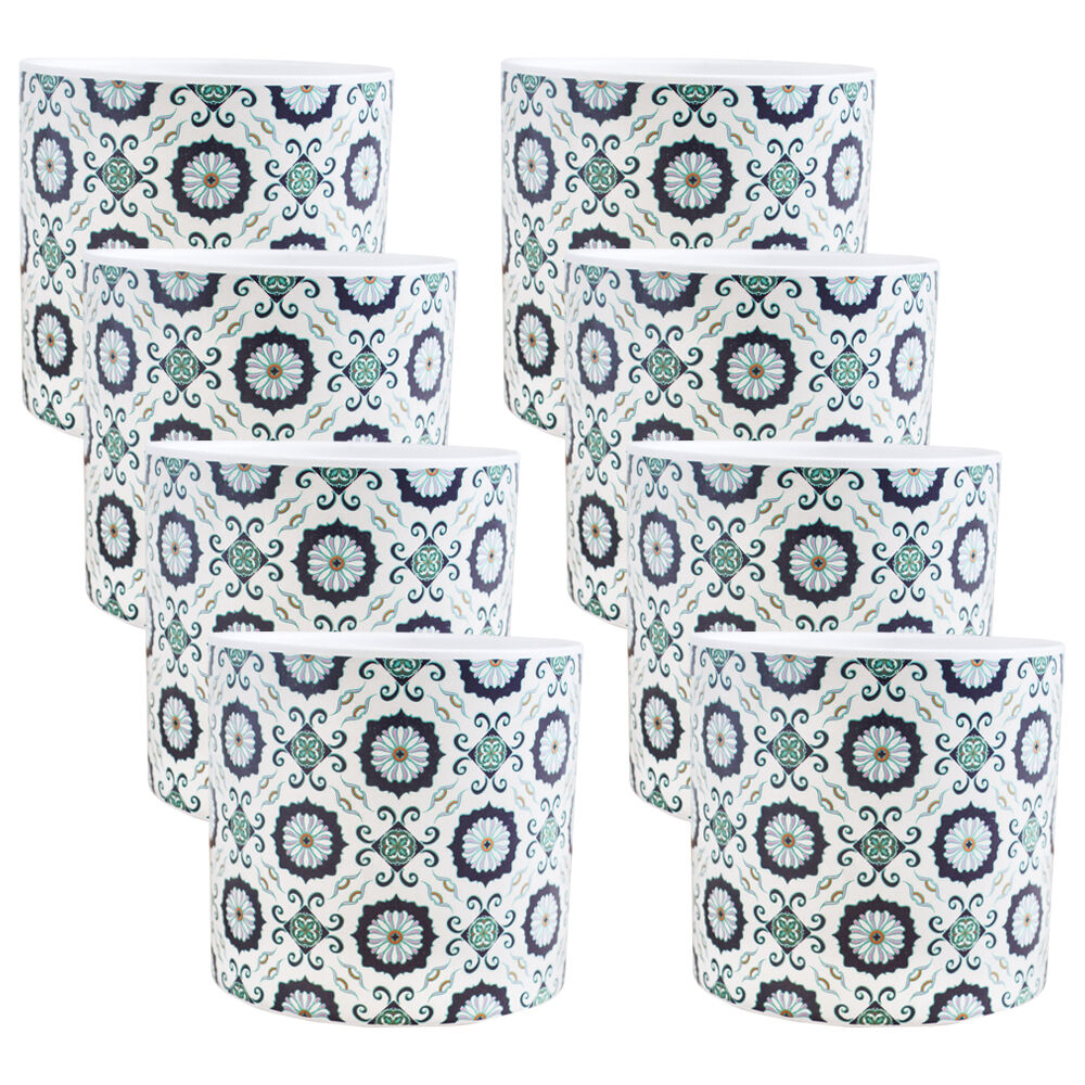 8PK LVD Ceramic Outdoor Decorative Planter Pot Corfu 12.5x12cm Multicoloured
