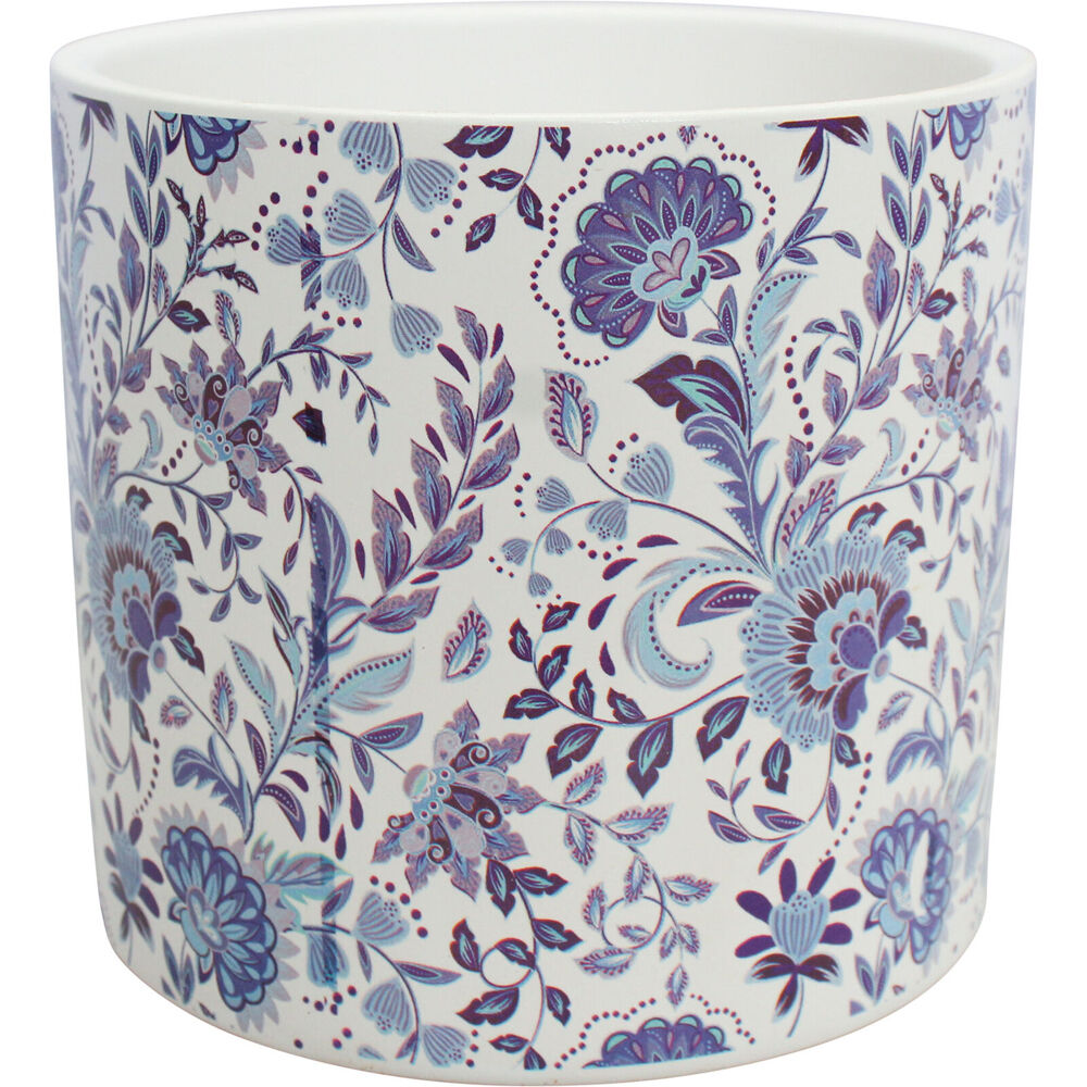4PK LVD Ceramic Outdoor Decorative Planter Pot Floral 13x12cm Blue/Purple