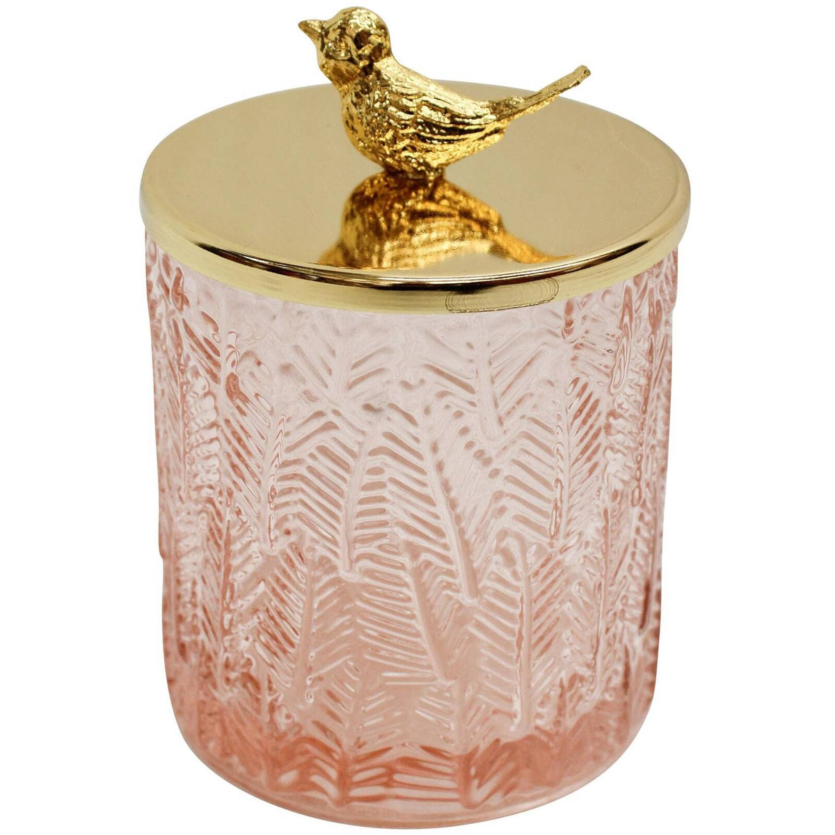 2PK LVD Glass Trinket Box Storage Decor Round 13cm - Bird Oasis