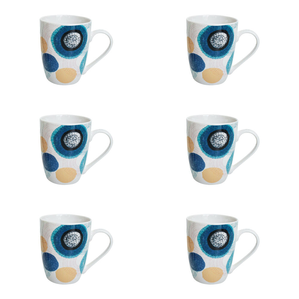 6PK LVD Ceramic Coffee Mug Modern Art Home/Kitchen Drinkware 12cm Assorted