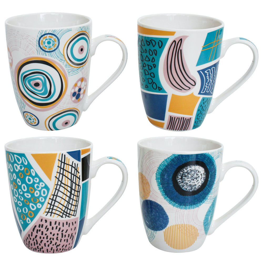 6PK LVD Ceramic Coffee Mug Modern Art Home/Kitchen Drinkware 12cm Assorted
