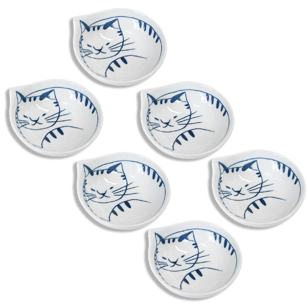 6PK LVD Ceramic 11.5cm Simba Cat Bowl Round Dinnerware Small - White