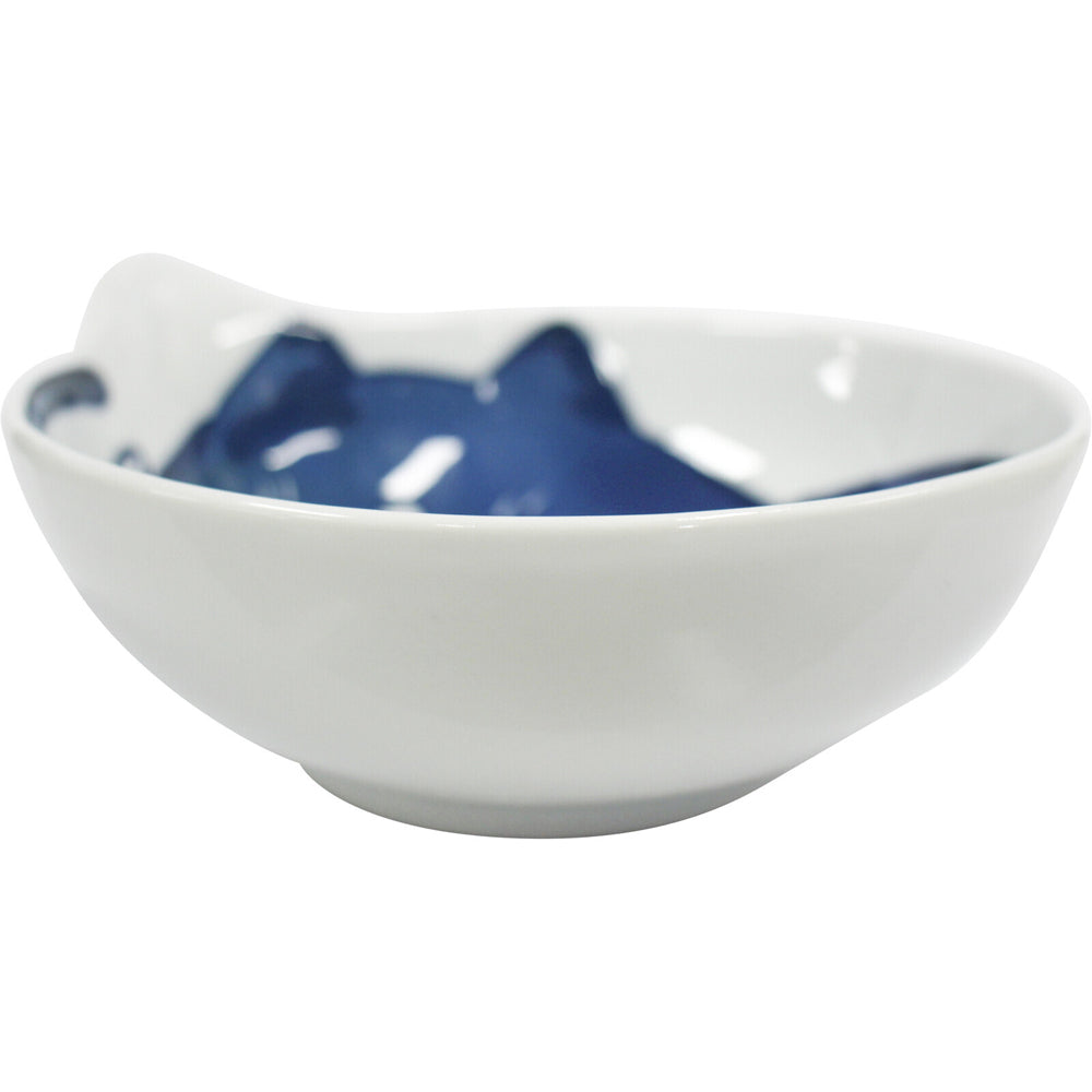 4PK LVD Ceramic 14.5cm Felix Cat Bowl Round Dinnerware Medium - White/Blue