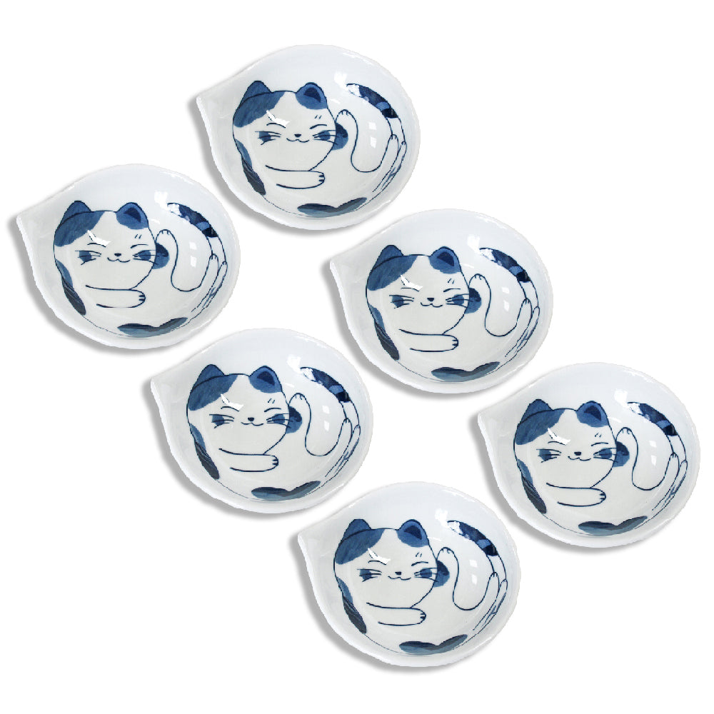 6PK LVD Ceramic 11.5cm Hugsy Cat Bowl Round Dinnerware Small - White