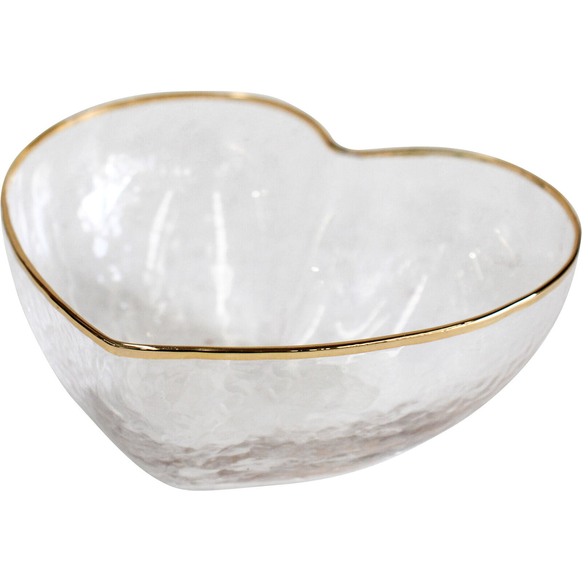 2PK LVD Glass 12cm Medium Heart Salad/Pasta Serving Bowl - Clear