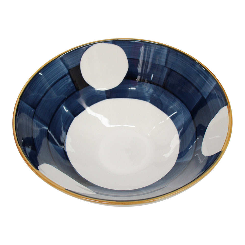 2PK LVD Ceramic 20cm Noodle Bowl Spot Round Dinnerware - White/Blue