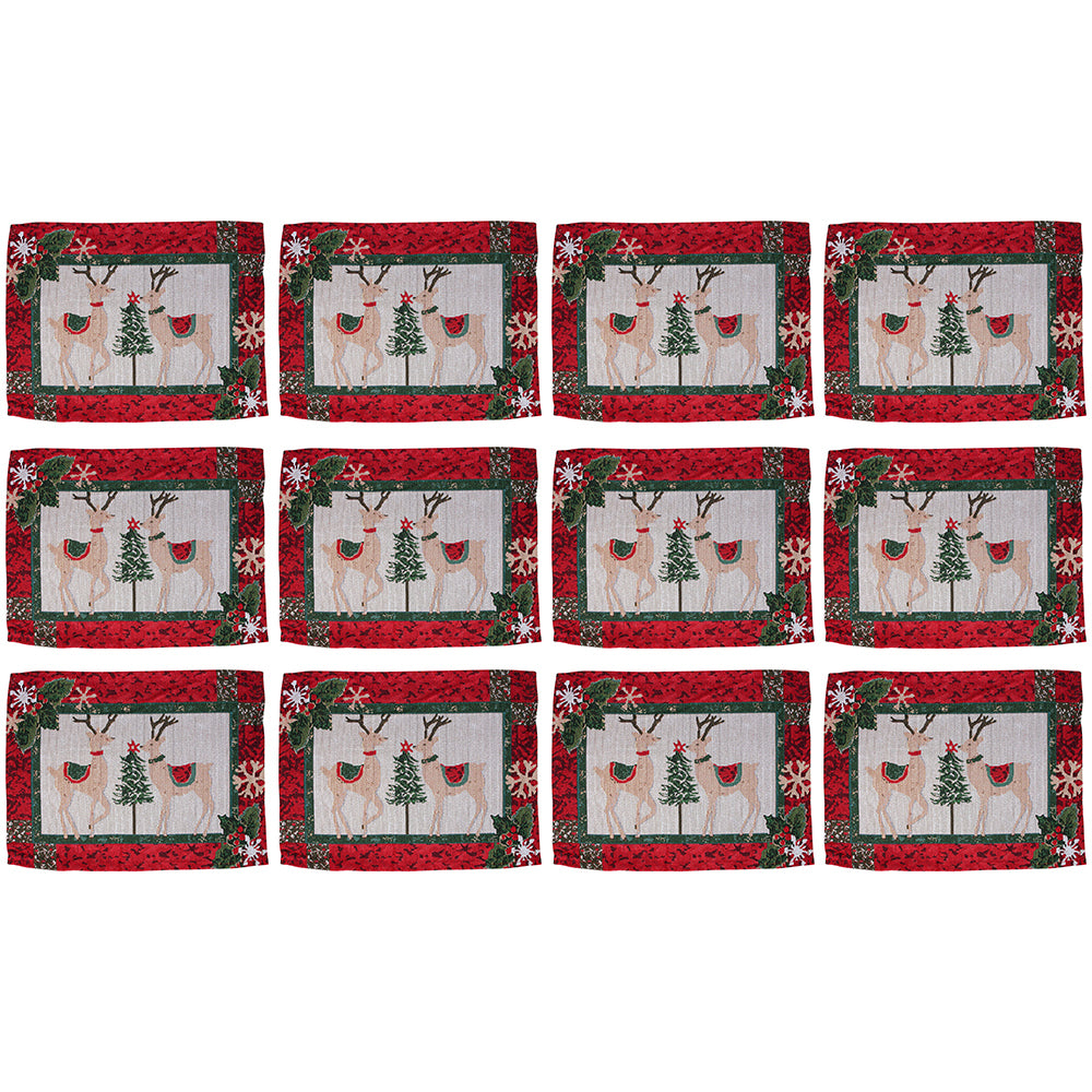 12PK LVD Placemat Reindeer Pair Decorative Tableware/Serveware