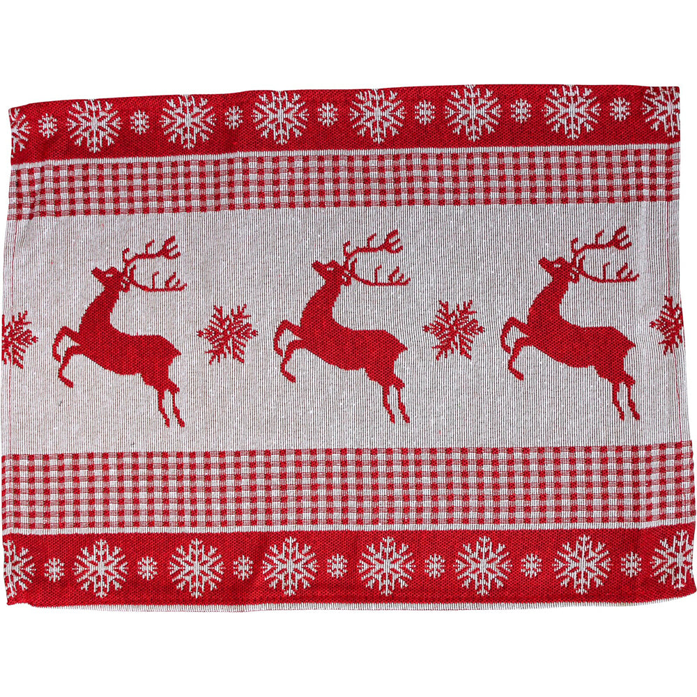 12PK LVD Placemat Prancing Reindeer Decorative Tableware/Serveware