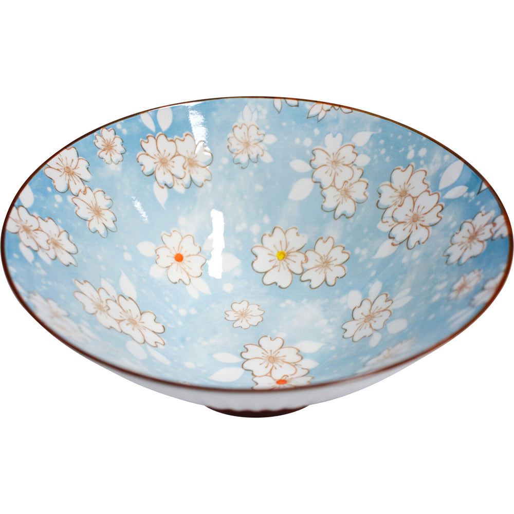 2PK LVD Ceramic 21cm Noodle Bowl Blossom Round Dinnerware - White/Blue